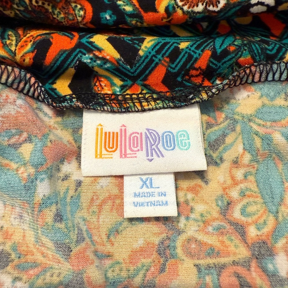 LuLaRoe A-Line Midi Skirt with Vibrant Floral Design. Azure Style - Picture 2 of 4